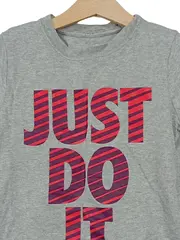 Vorschaubild 3 von T-Shirt Kinder Gr. 128 Just Do It Grau Kurzarm Baumwolle
