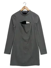 Vorschaubild 1 von Bleistiftkleid M/38 Grau Business Elegant Strukturmuster Cut-Outs