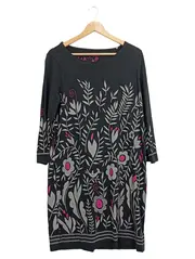 Vorschaubild 1 von Damen Freizeitkleid Blumenmuster Gr. 38 Schwarz Casual