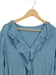 Vorschaubild 2 von BENETTON Damen Freizeitkleid Gr. L Blau Baumwolle Feminin