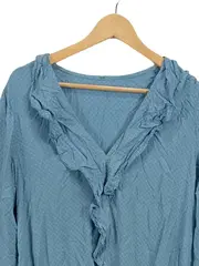 Vorschaubild 5 von BENETTON Damen Freizeitkleid Gr. L Blau Baumwolle Feminin