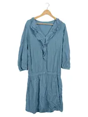 Vorschaubild 1 von BENETTON Damen Freizeitkleid Gr. L Blau Baumwolle Feminin