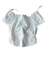 Vorschaubild 4 von Damen Bluse Kurzarm Raffung V-Ausschnitt Beige Gr. L