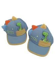 Vorschaubild 1 von Kinder Cap Drache Applikation Blau Baumwolle UNI