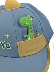 Vorschaubild 2 von Kinder Cap Drache Applikation Blau Baumwolle UNI
