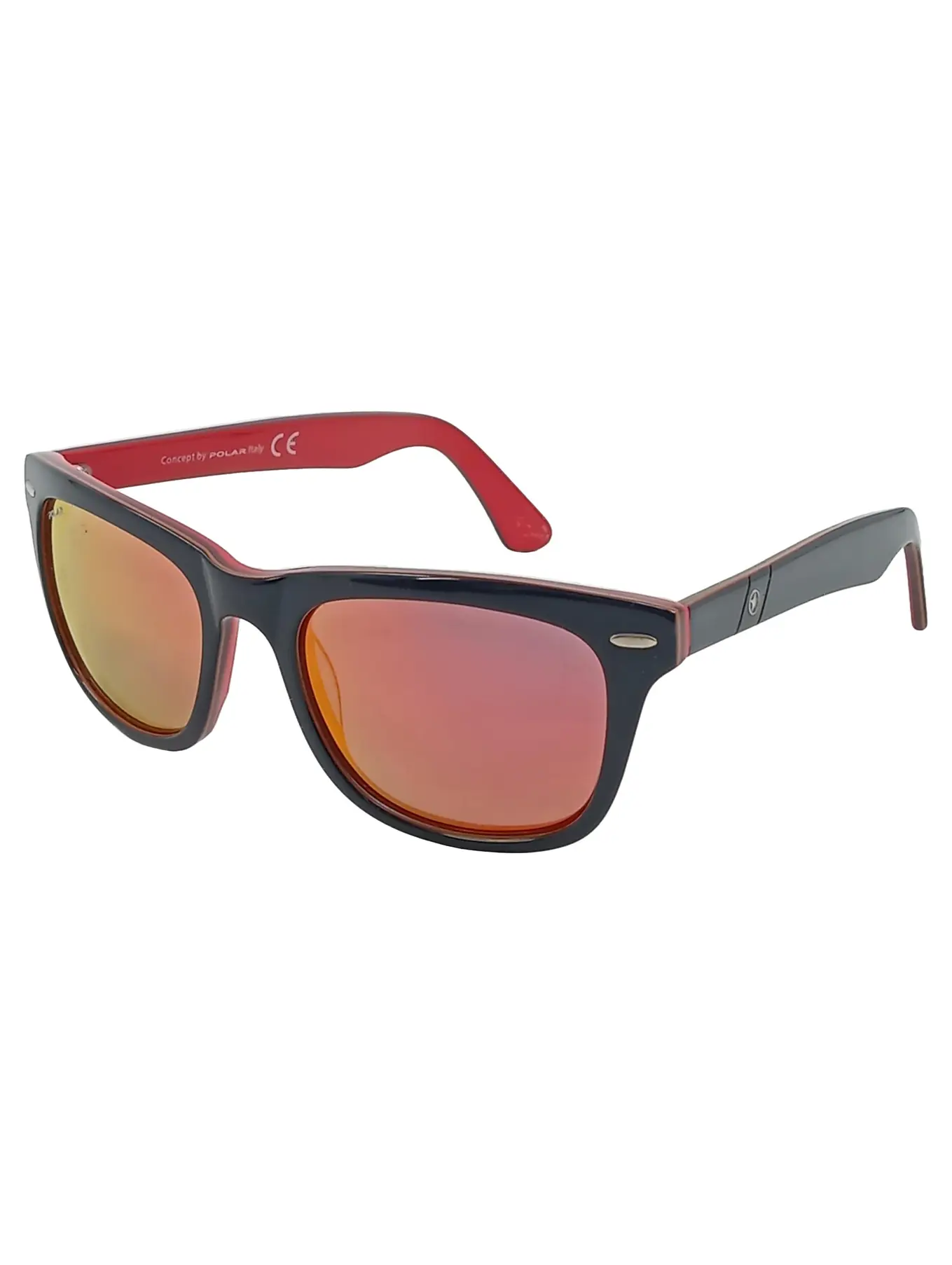 POLAR-LEDER Polar Sonnenbrille Herren Sportlich Schwarz Rot Kunststoff