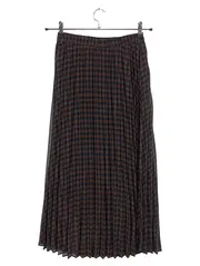 Vorschaubild 2 von Faltenrock Damen 36 Braun Geometrisch Elegant Maxirock Alltag