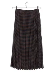 Vorschaubild 1 von Faltenrock Damen 36 Braun Geometrisch Elegant Maxirock Alltag