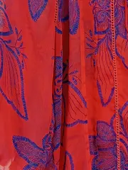 Vorschaubild 3 von Damen Bluse M Mehrfarbig Blumenmuster Bohemian 3/4-Arm Rüschen