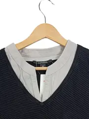 Vorschaubild 4 von Damen Pullover Gr. 40;L Schwarz Hemdblusen-Look Langarm