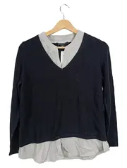 Vorschaubild 1 von Damen Pullover Gr. 40;L Schwarz Hemdblusen-Look Langarm