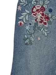 Vorschaubild 6 von Girlfriend Ankle Jeans Damen Blau Blumenstickerei W26 L28