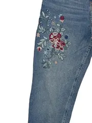 Vorschaubild 5 von Girlfriend Ankle Jeans Damen Blau Blumenstickerei W26 L28