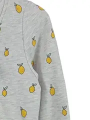 Vorschaubild 3 von Sweatjacke Damen Grau Tiermotiv Kapuze Reißverschluss Gr. S