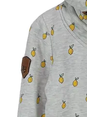 Vorschaubild 2 von Sweatjacke Damen Grau Tiermotiv Kapuze Reißverschluss Gr. S