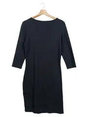 Vorschaubild 2 von Businesskleid Damen Gr. 36/S Schwarz Elegant Etuikleid Raffungen