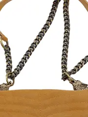 Vorschaubild 3 von Woman Damen Umhängetasche Wildleder Optik Beige Kettenschulterriemen
