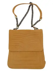 Vorschaubild 1 von Woman Damen Umhängetasche Wildleder Optik Beige Kettenschulterriemen