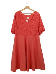 Vorschaubild 1 von Damen Cocktailkleid Gr. 40/L Pink Elegant mit Spitze