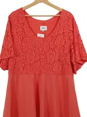 Vorschaubild 3 von Damen Cocktailkleid Gr. 40/L Pink Elegant mit Spitze