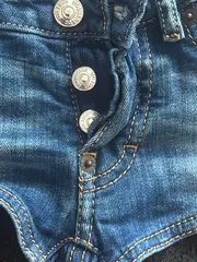 Vorschaubild 3 von Kinder Jeans Shorts Blau Gr. 104 (4 Jahre) Distressed Spitze