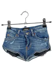 Vorschaubild 1 von Kinder Jeans Shorts Blau Gr. 104 (4 Jahre) Distressed Spitze