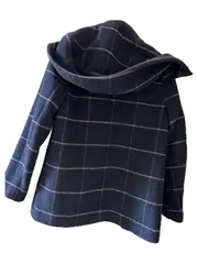 Vorschaubild 2 von Damen Leichte Jacke Kariert Blau Gr. 36 S Kapuze Wolle Casual