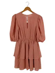 Vorschaubild 2 von Damen Freizeitkleid Gr. 36/S Rosa Bohemian Vintage Rüschen Minikleid