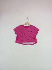 Vorschaubild 2 von Kinder Mädchen T-Shirt Pink Swoosh Muster Gr. 146 Sportlich