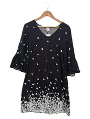 Vorschaubild 1 von Freizeitkleid Damen Gr. 38 Schwarz Blumenmuster Feminin