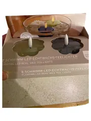 Vorschaubild 1 von LED Kerze 2er Set Blume Wachs Schwimmkerzen Batteriebetrieben 6.5x2.5cm