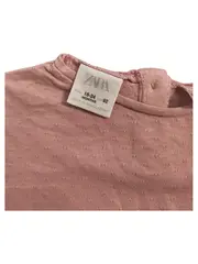 Vorschaubild 3 von Mädchen T-Shirt Gr. 92 Rosa Rüschen Strukturmuster Kurzarm