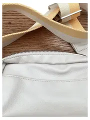 Vorschaubild 4 von Damen Umhängetasche Beige Leder Klein Casual Alltag Reißverschluss