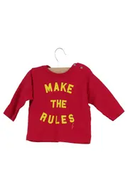 Vorschaubild 2 von Kinder Langarmshirt Rot Gr. 62 Baumwolle Schriftzug Basic