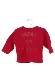 Vorschaubild 1 von Kinder Langarmshirt Rot Gr. 62 Baumwolle Schriftzug Basic