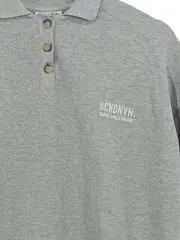 Vorschaubild 2 von Damen Poloshirt Grau Casual Gr. 34/XS Langarm