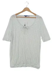 Vorschaubild 1 von Damen T-Shirt Gr. 42/XL Weiß Animal-Print Casual Kurzarm