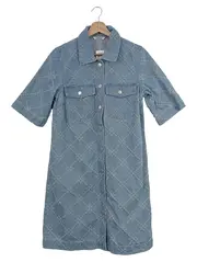 Vorschaubild 1 von Jeanskleid Damen Gr. 34/XS Blau Casual mit grafischem Muster