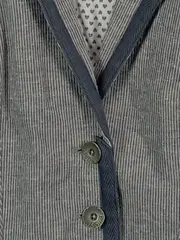 Vorschaubild 2 von EDC Blazer Damen Grau Gestreift Baumwolle Leinen Gr. 40 L Casual