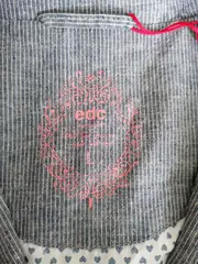 Vorschaubild 4 von EDC Blazer Damen Grau Gestreift Baumwolle Leinen Gr. 40 L Casual