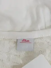 Vorschaubild 3 von Damen Bluse Spitze Langarm Weiß Gr. 36/S Elegant Vintage