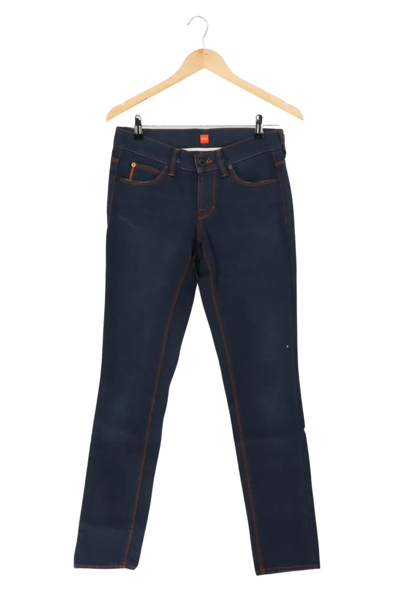 BOSS BY HUGO BOSS Damen Jeans Straight Leg UK 10 W29 Blau Casual