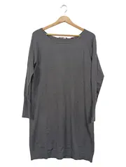 Vorschaubild 1 von Damen Freizeitkleid Gr. 36 Grau Casual Langarm