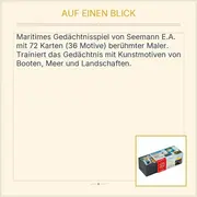 Vorschaubild 2 von Seemann Memo Kunst für Kinder Gedächtnisspiel 72 Karten Maritime Motive