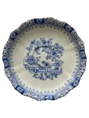 Vorschaubild 1 von Unterteller Porzellan Klassisch Blau Weiß Blumenmuster 15cm