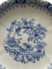 Vorschaubild 2 von Unterteller Porzellan Klassisch Blau Weiß Blumenmuster 15cm