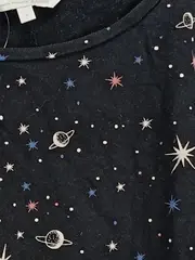 Vorschaubild 3 von Damen Langarmshirt M 38 Weltraum-Muster Mehrfarbig Baumwolle