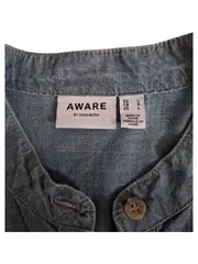 Vorschaubild 5 von Aware by Vero Moda Damen Blusenkleid Jeanskleid Gr. L Blau Baumwolle