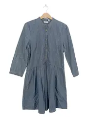 Vorschaubild 1 von Aware by Vero Moda Damen Blusenkleid Jeanskleid Gr. L Blau Baumwolle