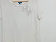 Vorschaubild 3 von Damen T-Shirt Weiß Gr. 38/M mit Rüschen und Schleife